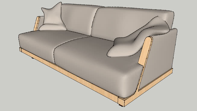 沙发模型-编号186923 sketchup室内模型下载 第1张