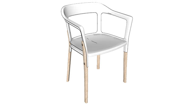 钢木椅 sketchup室内模型下载 第1张