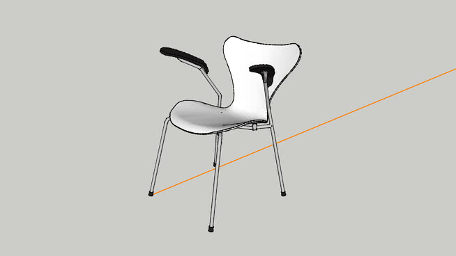 stoel _ Arne Jacobsen系列7室内模型 sketchup室内模型下载 第1张