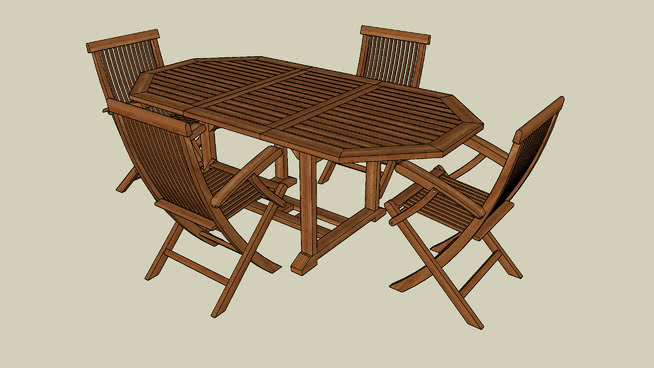 桌椅模型-编号187158 sketchup室内模型下载 第1张