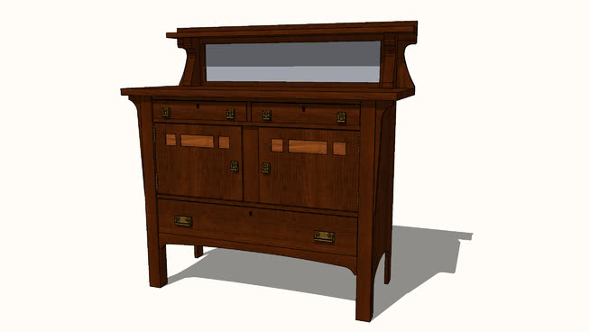 手工艺餐具柜5服务器 sketchup室内模型下载 第1张