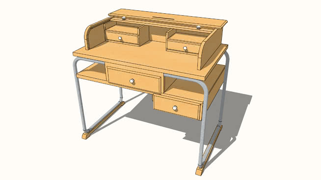 书桌办公桌模型-编号187585 sketchup室内模型下载 第1张