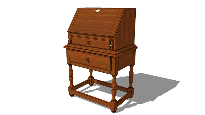 书桌办公桌模型-编号187705 sketchup室内模型下载 第1张