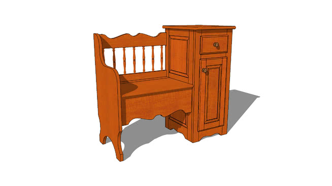 长凳模型-编号187931 sketchup室内模型下载 第1张