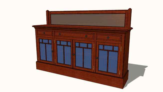 使命橡树1910工匠餐具柜 sketchup室内模型下载 第1张