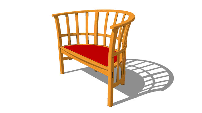 现代弧形靠背椅 sketchup室内模型下载 第1张