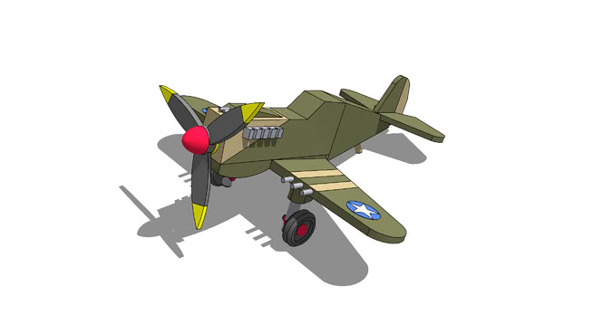 P40玩具飞机 sketchup室内模型下载 第1张