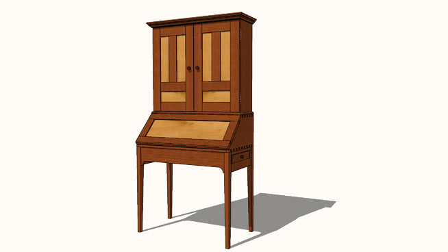 书桌办公桌模型-编号188301 sketchup室内模型下载 第1张