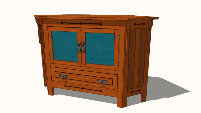 电视柜模型-编号188389 sketchup室内模型下载 第1张