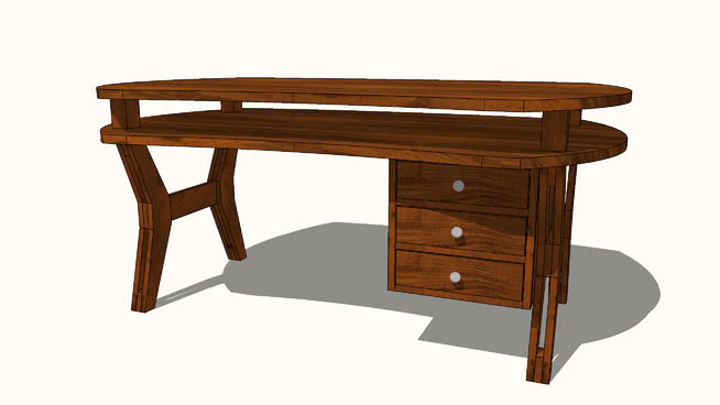 书桌办公桌模型-编号188478 sketchup室内模型下载 第1张