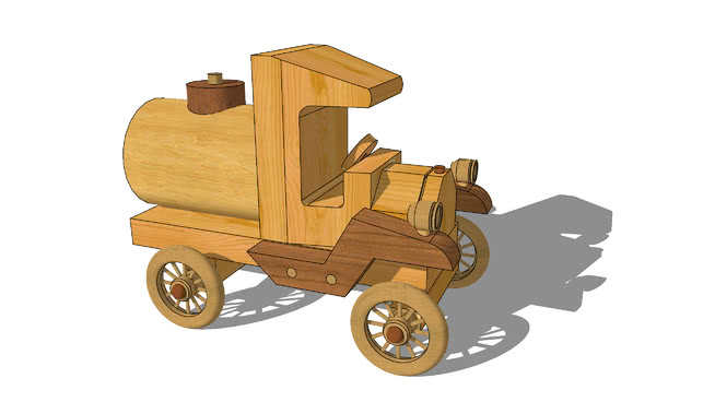 玩具模型T坦克卡车 sketchup室内模型下载 第1张