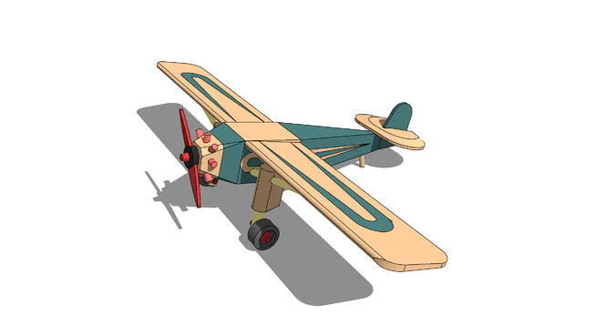 老式玩具飞机 sketchup室内模型下载 第1张