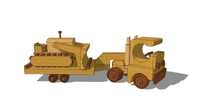 玩具卡车和推土机 sketchup室内模型下载 第1张