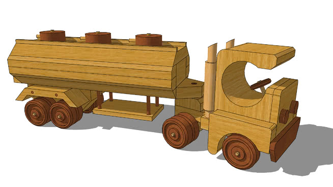 玩具卡车和坦克拖车 sketchup室内模型下载 第1张