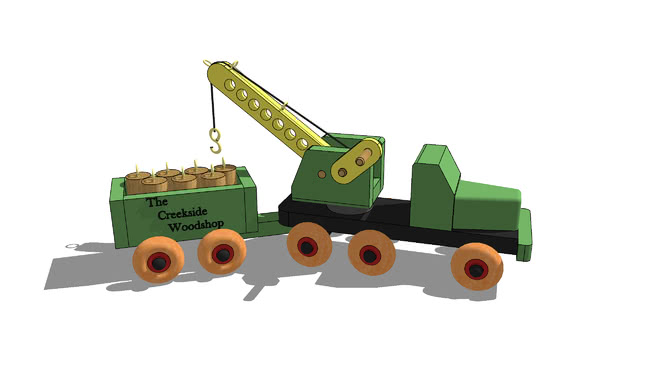 玩具汽车起重机及拖车 sketchup室内模型下载 第1张