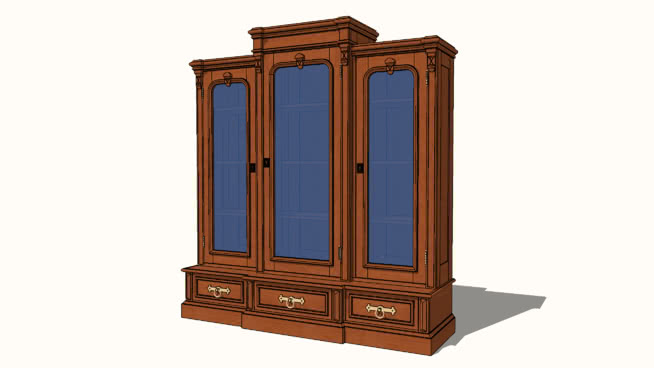 维多利亚时代书柜 sketchup室内模型下载 第1张