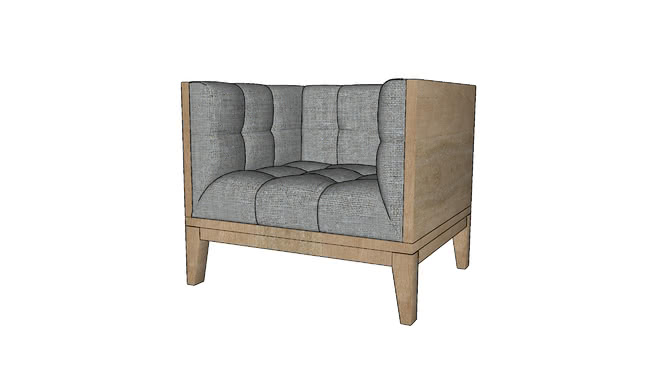 “卡洛椅子软垫175587 4欧元灰色ref”室内模型 sketchup室内模型下载 第1张