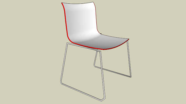 ARPER CATIFA 46悬臂椅双音聚丙烯 sketchup室内模型下载 第1张