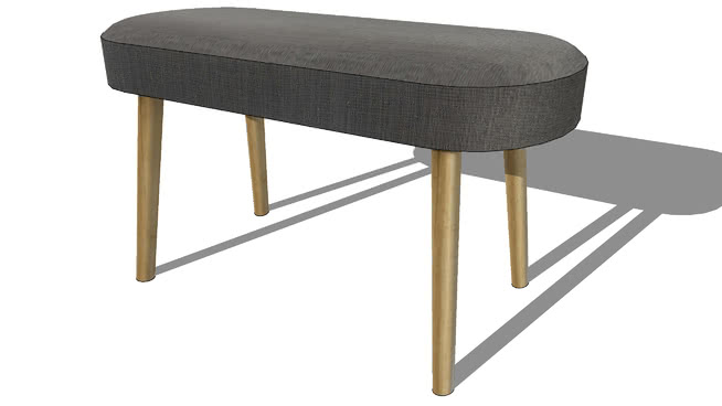 座椅的灰色棉L 77厘米查理，室内模型 sketchup室内模型下载 第1张