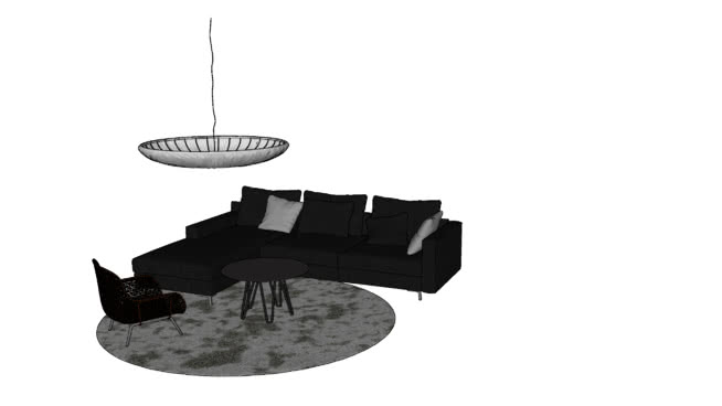 沙发模型-编号8 sketchup室内模型下载 第1张