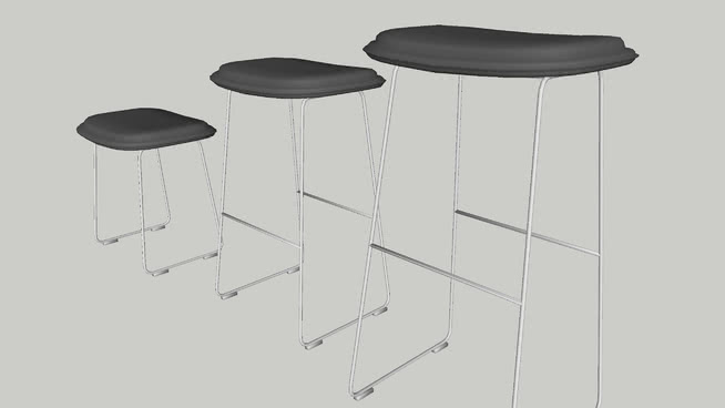 吧凳小凳子模型-编号190082 sketchup室内模型下载 第1张