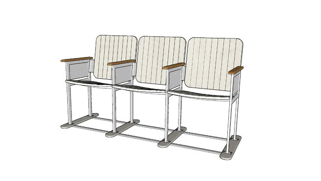 开曼群岛- 3座座椅金属和芒果树blanc室内模型 sketchup室内模型下载 第1张