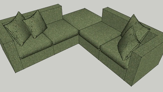 角模块沙发 sketchup室内模型下载 第1张