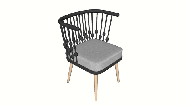 餐椅模型-编号190809 sketchup室内模型下载 第1张