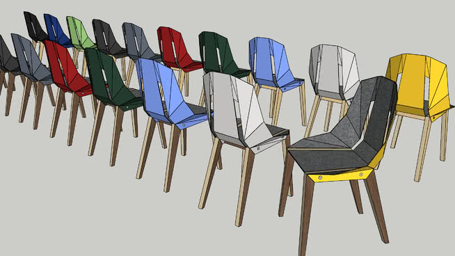 椅子su模型-编号191002 sketchup室内模型下载 第1张