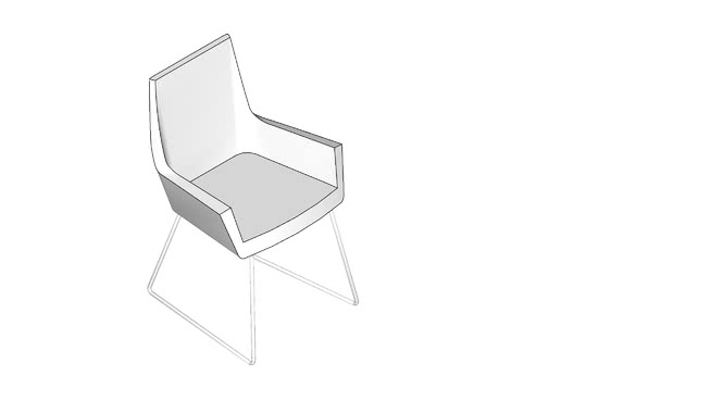 高塔快乐现代客人拉起扶手椅 sketchup室内模型下载 第1张