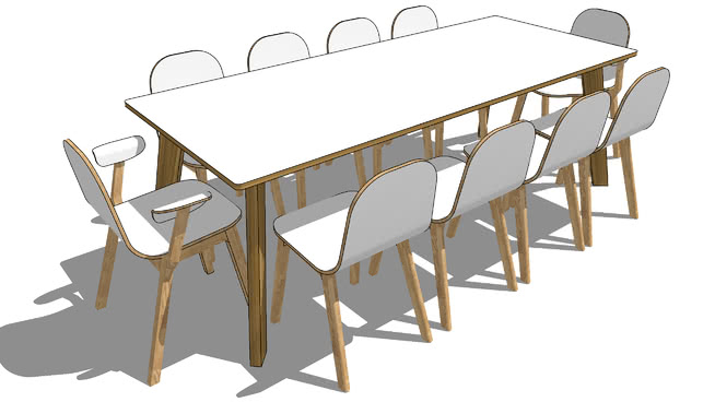 桌椅模型-编号191464 sketchup室内模型下载 第1张