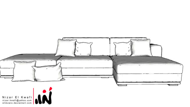 沙发模型-编号192078 sketchup室内模型下载 第1张