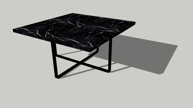 九十咖啡桌，Black Marquina，X60 sketchup室内模型下载 第1张
