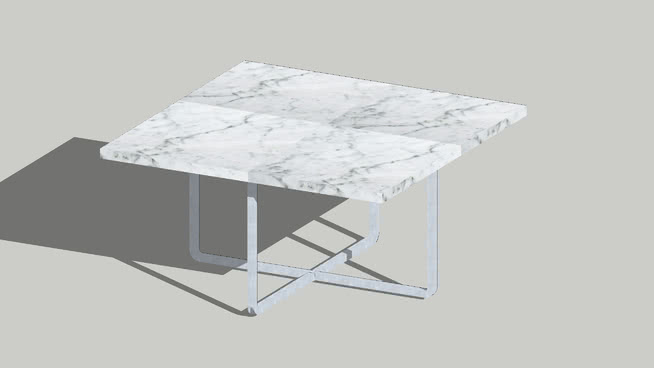 九十咖啡桌，白色卡拉拉，X60 sketchup室内模型下载 第1张