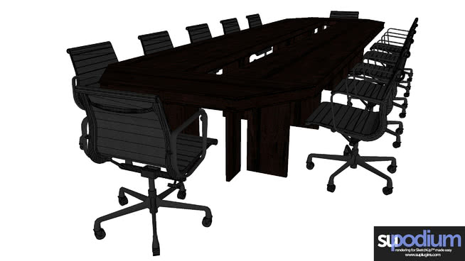 会议桌模型-编号192846 sketchup室内模型下载 第1张