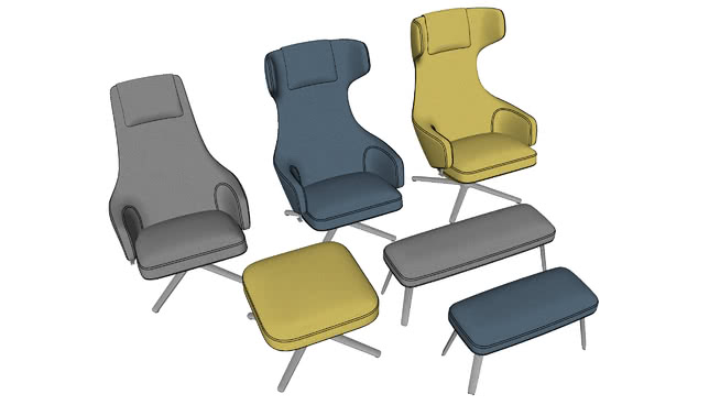 椅子凳子模型-编号193012 sketchup室内模型下载 第1张