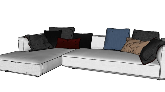 沙发模型-编号193359 sketchup室内模型下载 第1张