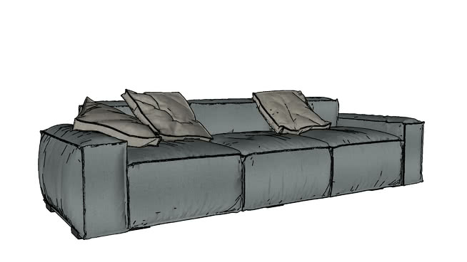 沙发模型-编号193548 sketchup室内模型下载 第1张