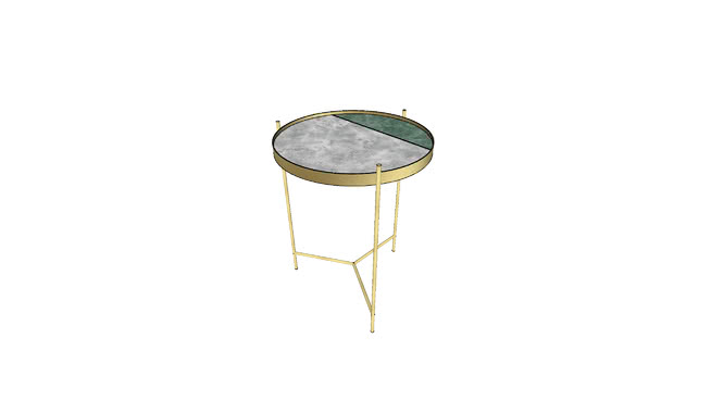 阿瓦利咖啡桌黄铜大理石 sketchup室内模型下载 第1张