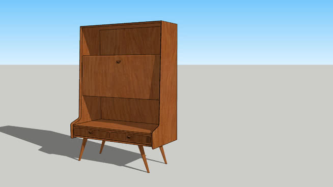 书桌办公桌模型-编号193896 sketchup室内模型下载 第1张