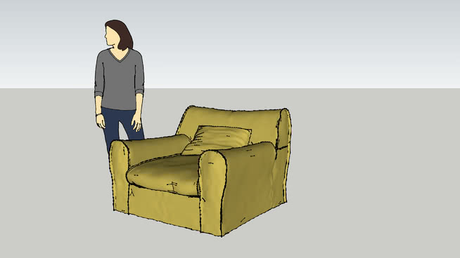 沙发模型-编号194173 sketchup室内模型下载 第1张
