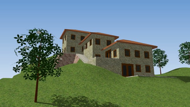 二十世纪意大利分割家庭住宅 草图大师模型库 第1张