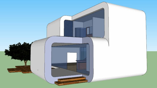 现代住宅建筑模型C3 草图大师模型库 第1张