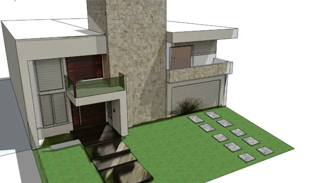 卡萨，家，房子，2层公寓 草图大师模型库 第1张