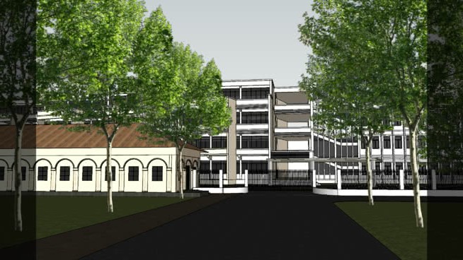 达卡大学校园的食堂和IBA modhur村shycot建筑模型 草图大师模型库 第1张
