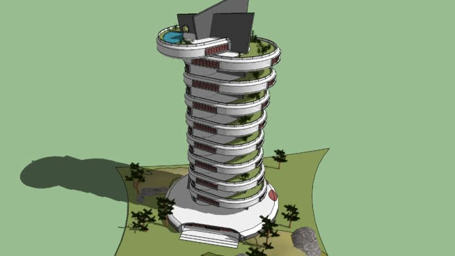 hochhaus02建筑模型 草图大师模型库 第1张