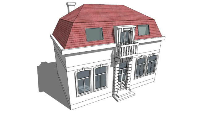 独立住宅建筑模型-编号211169 草图大师模型库 第1张