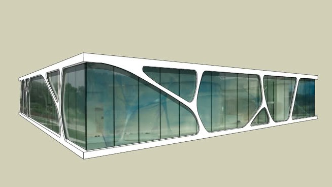 列奥纳多玻璃立方体 草图大师模型库 第1张