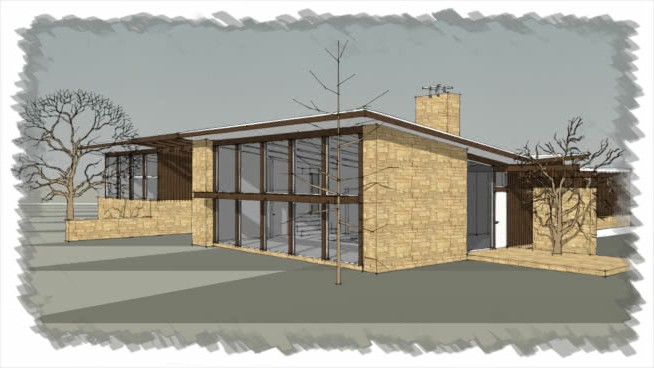 知道1950建筑模型路易斯·康的房子 草图大师模型库 第1张