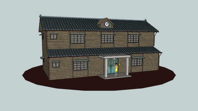 住宅 de ikkoku（管理人さん付き）建筑模型 草图大师模型库 第1张